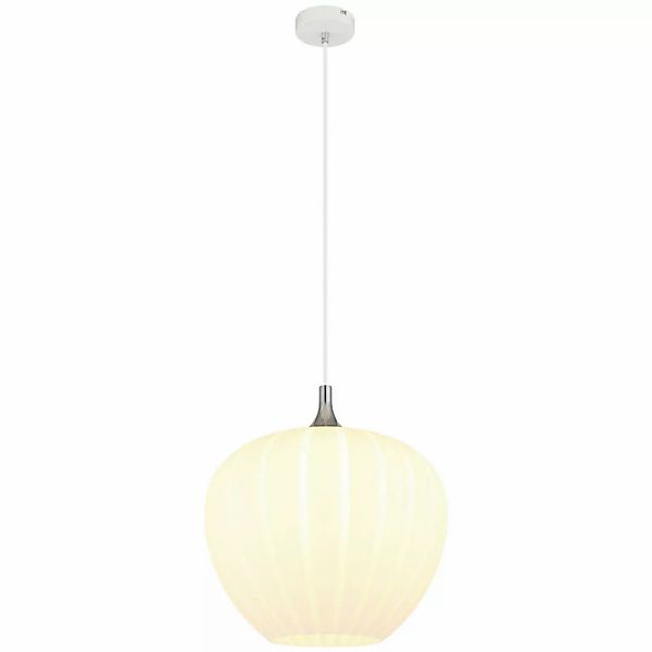 GLOBO Pendelleuchte Opal Chrom weiß Metall Glas H/D: ca. 120x40 cm E27 1 Br günstig online kaufen