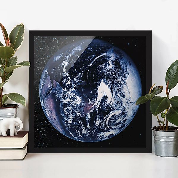 Bild mit Rahmen Stadt-, Land- & Weltkarte - Quadrat Planet Earth günstig online kaufen