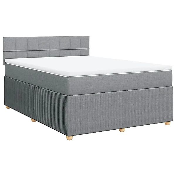 vidaXL Boxspringbett mit Matratze Hellgrau 140x200 cm Stoff 3287479 günstig online kaufen