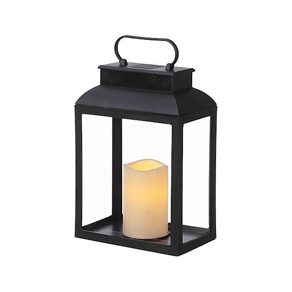 B&S LED Laterne Kunststoff Windlicht mit LED Kerze - 24 cm Timer Batterie B günstig online kaufen