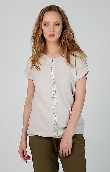 Passioni Kurzarmpullover Sommerpullover in Beige, mit günstig online kaufen