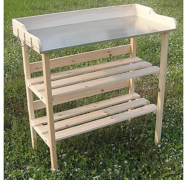 Melko Pflanztisch Gartentisch Pflanztisch Holztisch mit Ablage & Haken Gärt günstig online kaufen