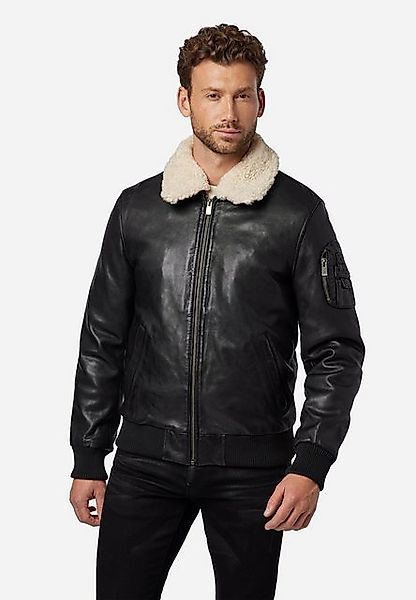 RICANO Lederjacke M-Bomber abtrennbare Lamm Fell-Kragen hochwertiges Lamm-L günstig online kaufen