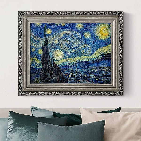 Gerahmtes Leinwandbild Vincent van Gogh - Sternennacht günstig online kaufen