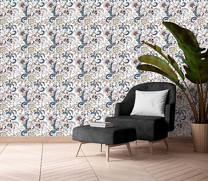 queence Vinyltapete »Loki«, bedruckt-Motiv-botanisch-floral-gemustert-natür günstig online kaufen