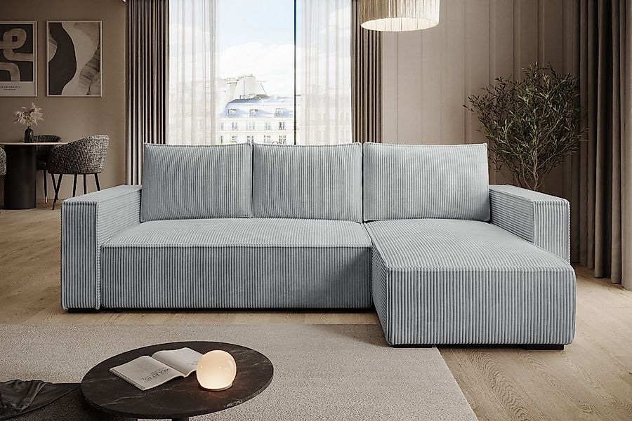 storez24 Ecksofa Letto, mit Bettkasten und Schlaffunktion, Cordstoff, L-For günstig online kaufen