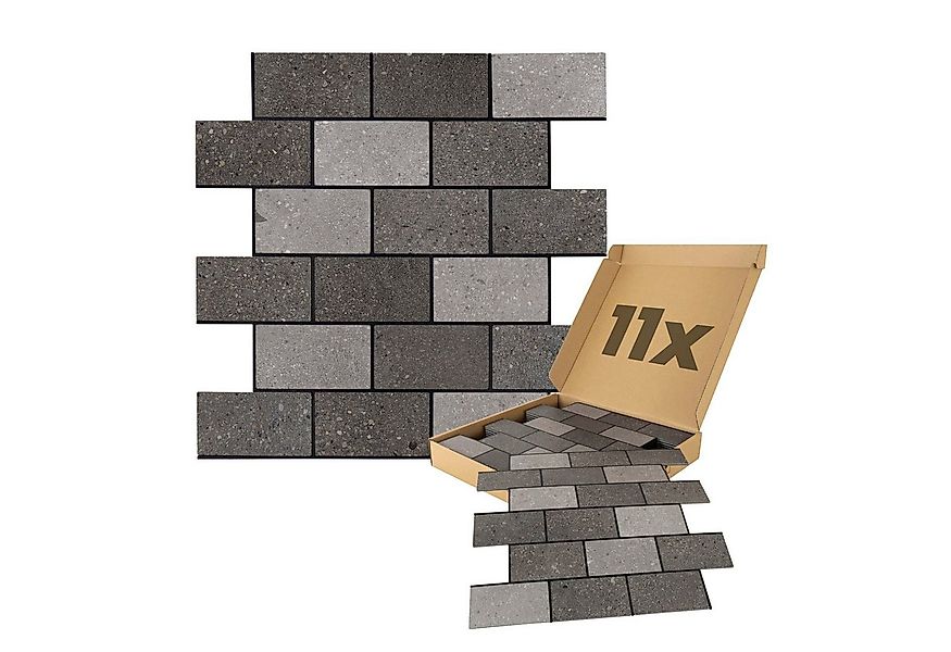Dalsys Wandpaneel 0,87m² 11 Stück selbstklebend, BxL: 30.1x26.4 cm, (Grau-M günstig online kaufen