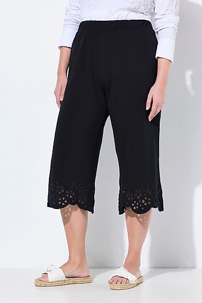 Ulla Popken Funktionshose Caprihose Stickspitze ausgestellter günstig online kaufen
