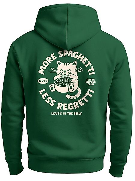 Neverless Sweatjacke Herren Sweatjacke Backprint More Spaghetti Less Regret günstig online kaufen