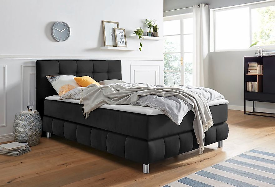 Home affaire Boxspringbett "Salo" incl. Topper, 6 Breiten, 2 Härtegrade, TF günstig online kaufen
