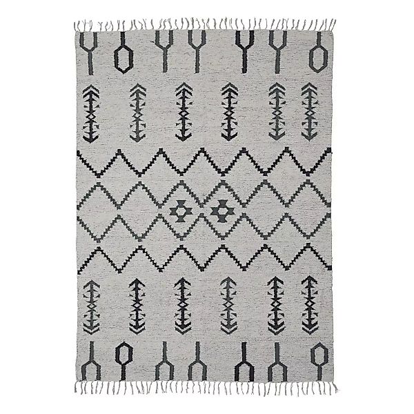 Teppich Arte in Grau aus Baumwolle und Wolle mit Muster günstig online kaufen