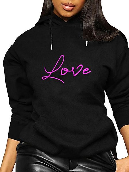 RMK Kapuzenpullover Damen Winter Pullover Love Herz Hoodie Liebe günstig online kaufen