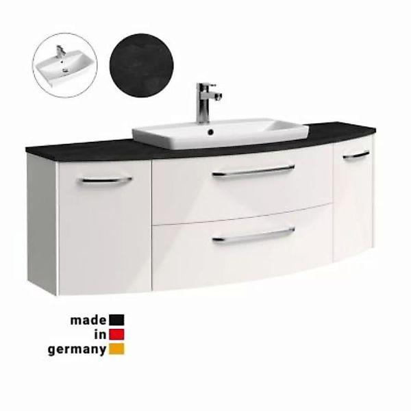 Lomadox Waschtisch abgerundet Badezimmer SEVILLA-66 in weiß Hochglanz, B/H/ günstig online kaufen
