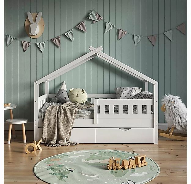 VitaliSpa® Kinderbett Hausbett Gästebett 80x160cm DESIGN Weiß günstig online kaufen