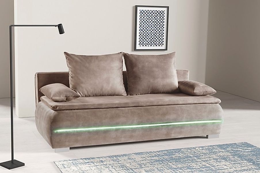 WERK2 Schlafsofa »Tekla LED, Bettcouch Breite 206cm, Liegefläche 200/140cm, günstig online kaufen