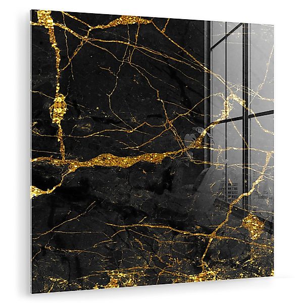MuchoWow Acrylglasbild Marmor - Gold - günstig online kaufen