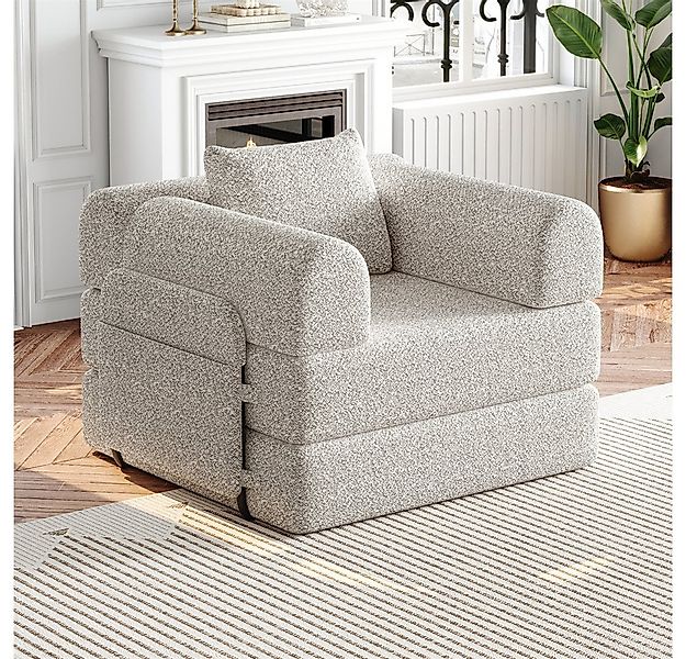 MODFU Schlafsofa Chenille-Schlafsessel 2-in-1, mit Staufach in der Armlehne günstig online kaufen