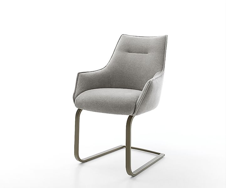 Freischwinger Alja-Flex mit Armlehnen Strukturstoff Soft Grau Freischwinger günstig online kaufen