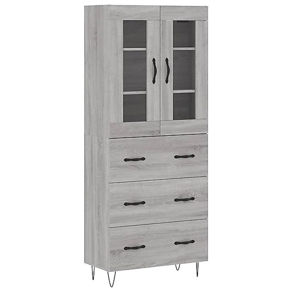 vidaXL Highboard Grau Sonoma 69,5x34x180 cm Holzwerkstoff 3198439 günstig online kaufen