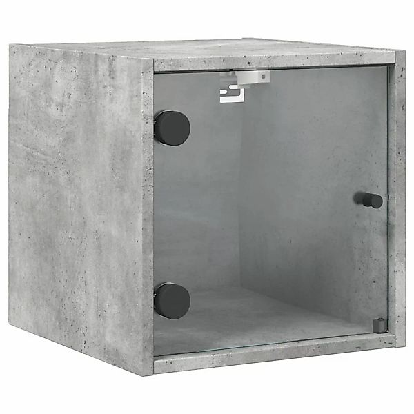 vidaXL Nachttisch mit Glastür Betongrau 35x37x35 cm günstig online kaufen