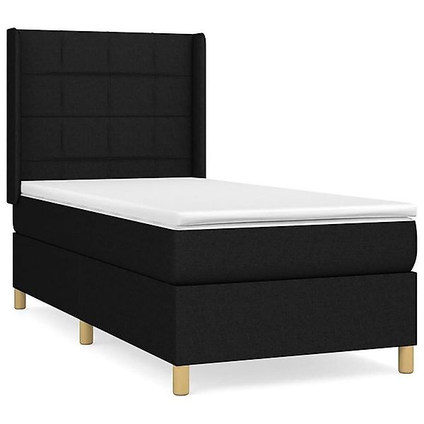 vidaXL Boxspringbett, Boxbett mit Matratze Schwarz 90x200 cm Stoff günstig online kaufen