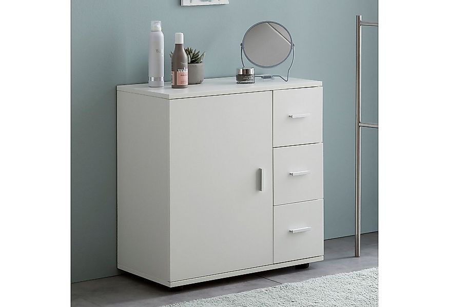 FINEBUY Waschbeckenunterschrank FB52416 Badschrank FB52416 Midischrank Weiß günstig online kaufen