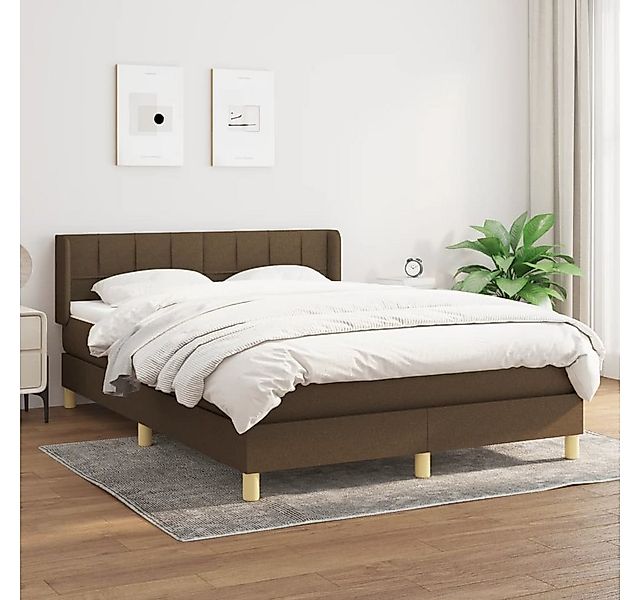 Vidaxl Boxspringbett Mit Matratze Dunkelbraun 140x200 Cm Stoff günstig online kaufen