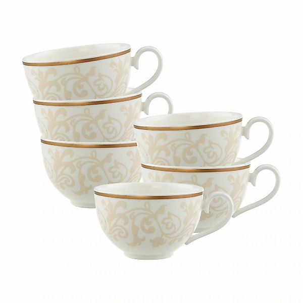 Villeroy & Boch Tasse "Frühstückstassen Ivoire 310 ml 6er Set weiß-gold" günstig online kaufen