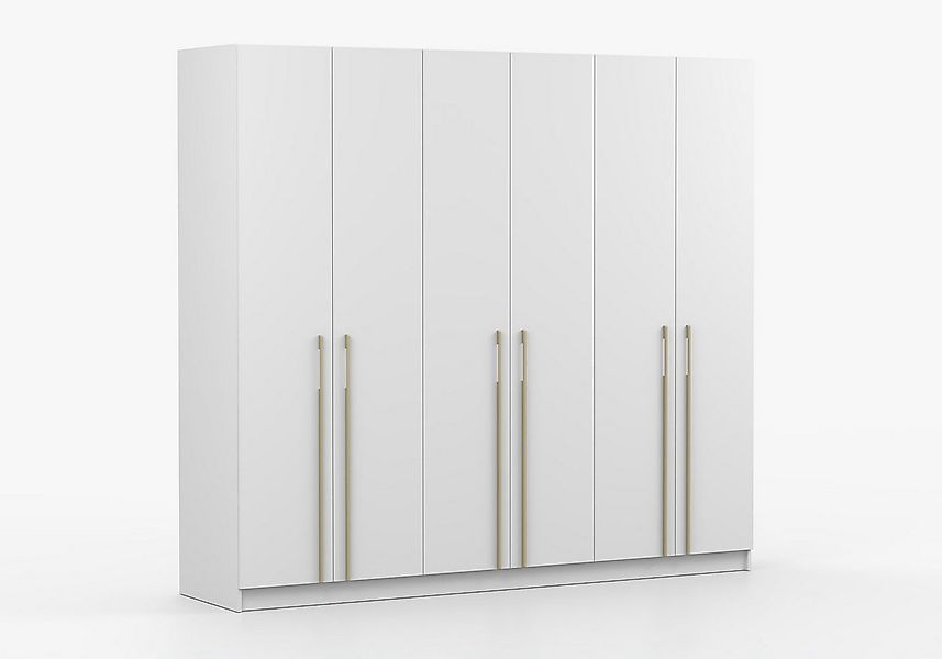 imoebel24 Drehtürenschrank ROSA 6D 230 cm - Weiss / Gold günstig online kaufen