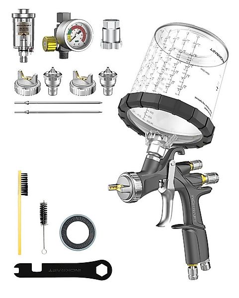 InoKraft Lackierpistole LVLP Farbspritzpistole Set 1.3/1.5/1.7mm mit Farbbe günstig online kaufen
