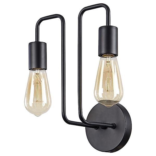 Wandleuchte Gilbert 2xE27 dimmbar in Schwarz günstig online kaufen