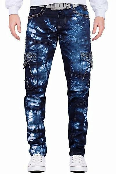 Cipo & Baxx Regular-fit-Jeans Hose BA-CD677 mit Strasssteinen im Cargo Styl günstig online kaufen