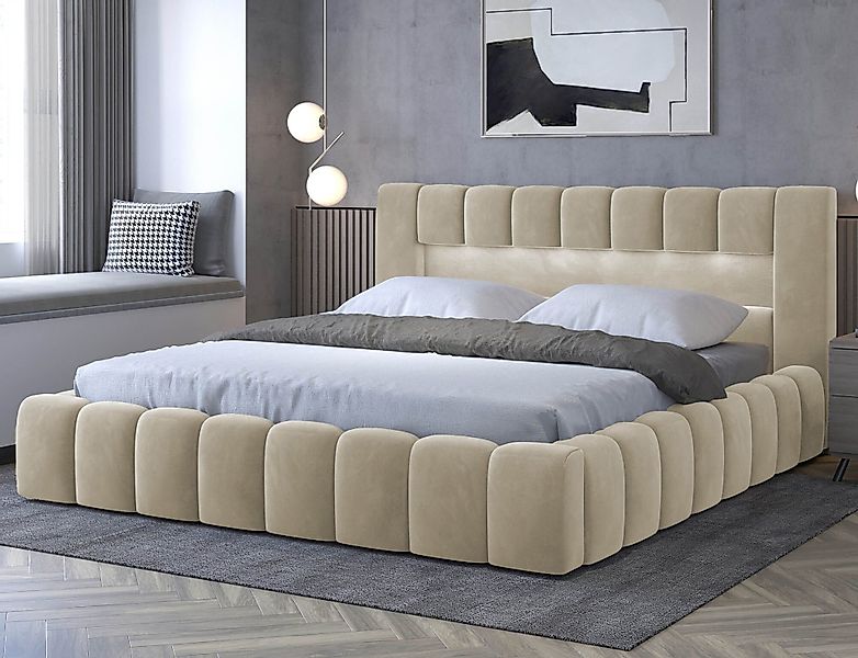 yourhouse24 Polsterbett Lamica Holzrahmen Bett Doppelbett günstig online kaufen