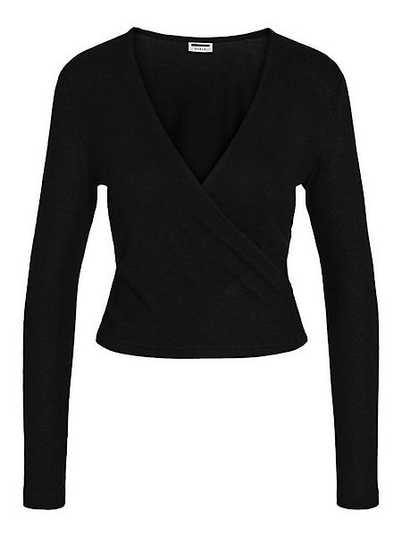 Noisy may Shirttop Top V-Neck Wrap Langarm Regular Fit 8144 in Schwarz-2 günstig online kaufen