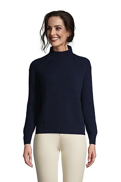 Relaxter Stehkragen-Pullover aus Kaschmir, Damen, Größe: S Normal, Blau, by günstig online kaufen
