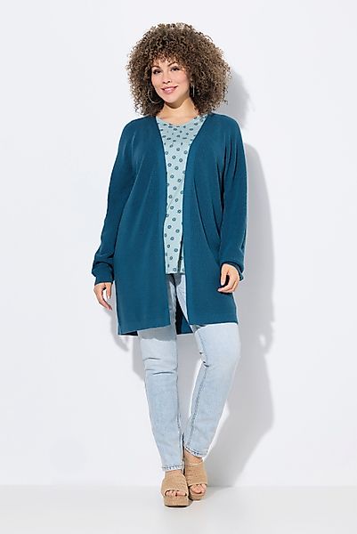Ulla Popken Strickjacke Long-Strickjacke Rippstrick offene günstig online kaufen