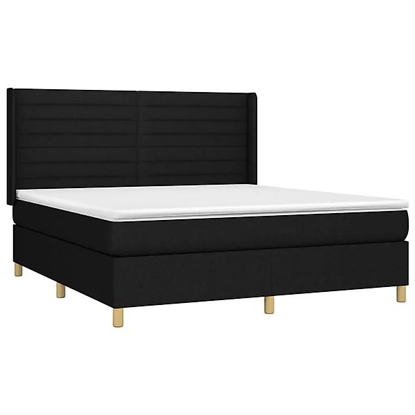 vidaXL Boxspringbett mit Matratze & LED Schwarz 160x200 cm Stoff 3138967 günstig online kaufen
