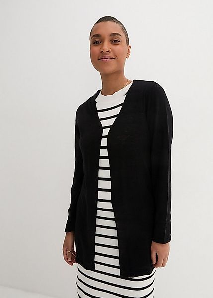 bonprix Strickjacke lockere Passform, Slub-Strick, Casual Stil, aus Baumwol günstig online kaufen