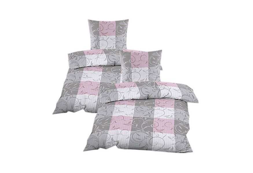 Casa Colori Bettwäsche Seersucker Garnitur 135x200 Reißverschluss in Grau R günstig online kaufen