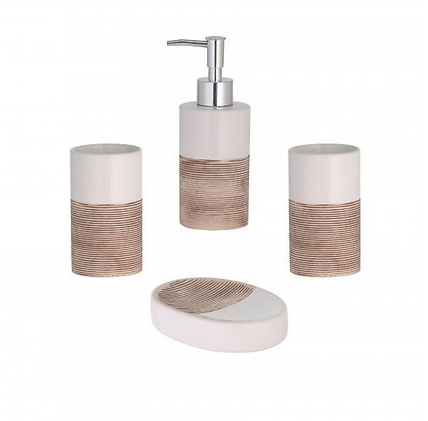 axentia Badaccessoire-Set Bad-Set Rimini, 4-teilig, beige 128405, 1 tlg. günstig online kaufen
