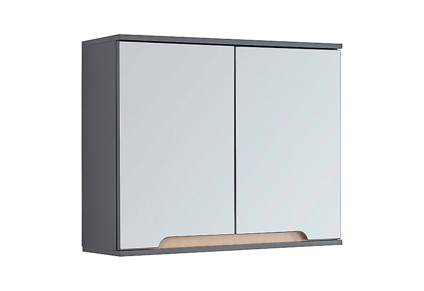en.casa Spiegelschrank »Gescher« Badezimmerschrank 50x60x20 cm Grau / Holzf günstig online kaufen