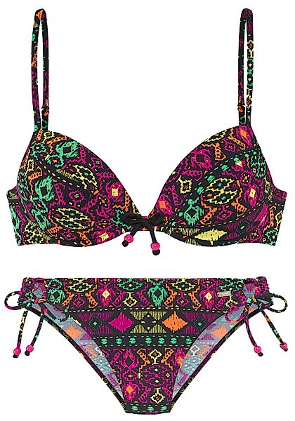 Buffalo Push-Up-Bikini farbenfroher Ethnodruck günstig online kaufen