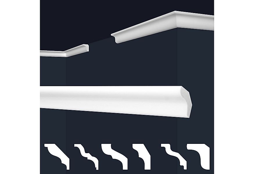 marbet design Stuckleiste E-3, 50 Meter / 25 Leisten, XPS Styropor weiß - D günstig online kaufen