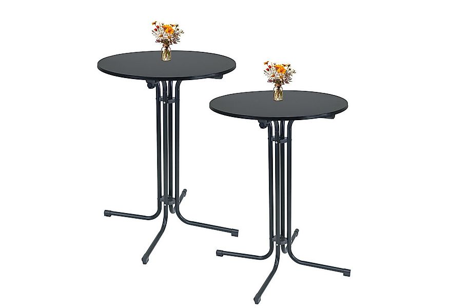 TRUTZHOLM Stehtisch 2x klappbar Ø 80 cm Höhe 110 cm Stahl Bistrotisch in An günstig online kaufen