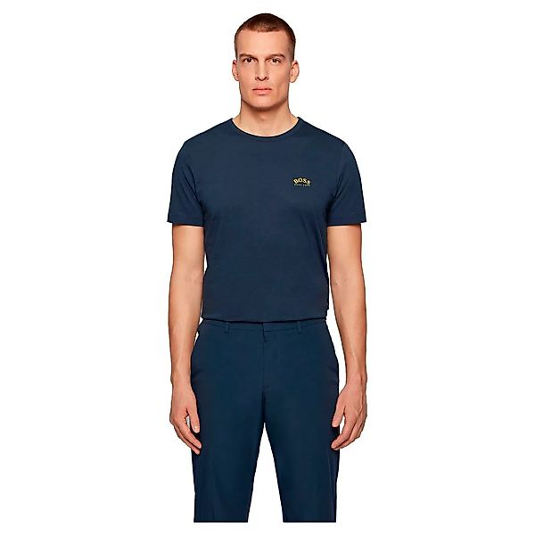 Boss Curved Kurzarm T-shirt S Medium Blue günstig online kaufen