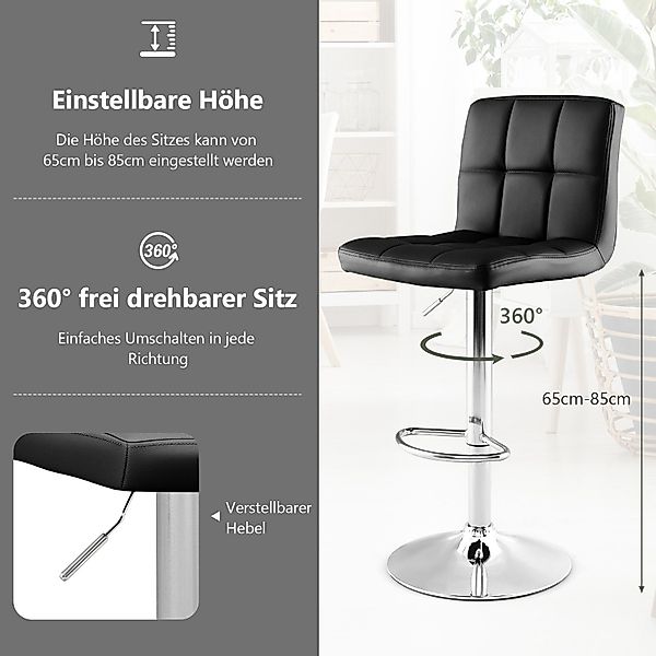 COSTWAY Barhocker (1 St), höhenverstellbar, Drehstuhl günstig online kaufen