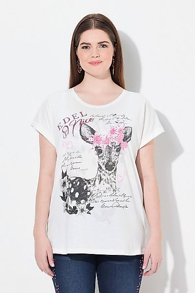 Ulla Popken T-Shirt T-Shirt Rehkitz Oversized Rundhals Halbarm günstig online kaufen