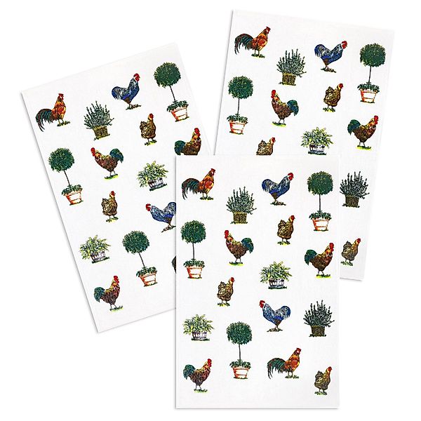 Kracht Geschirrtuch Hühnerhof, (Set, 3-tlg., 3-teilig), günstig online kaufen