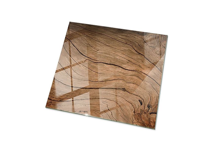 Tulup Tischplatte Oberplatte Tisch Glas Natürliches Holzmuster Couchtisch G günstig online kaufen