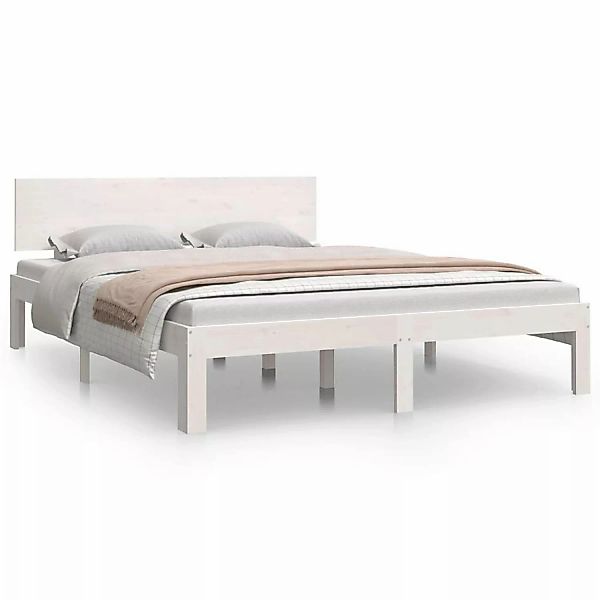 vidaXL Massivholzbett Weiß Kiefer 140x190 cm1136927 günstig online kaufen